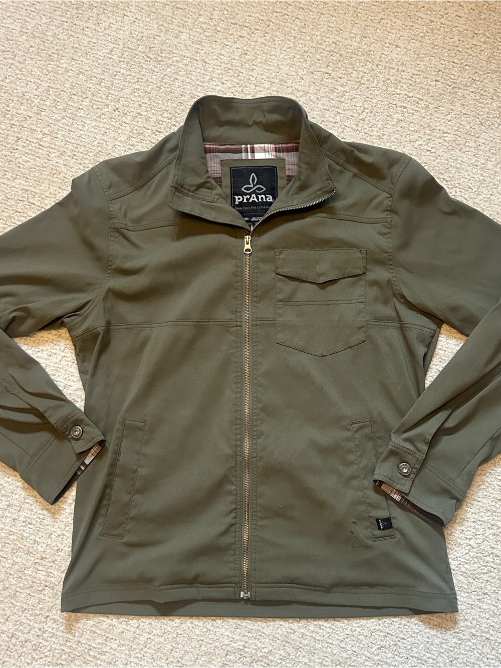 prAna Zion Jacket Olive Green Full Zip Men’s LRG